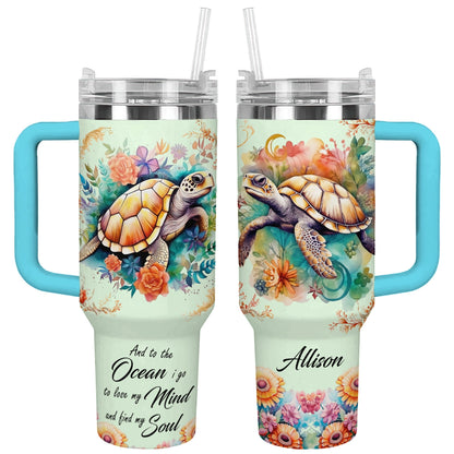 Shineful Tumbler Orange Coral Turtle