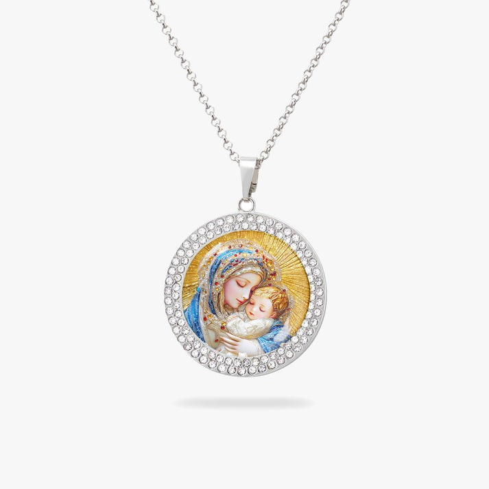 Shineful Virgin Mary Pendant Necklace Holy Embrace