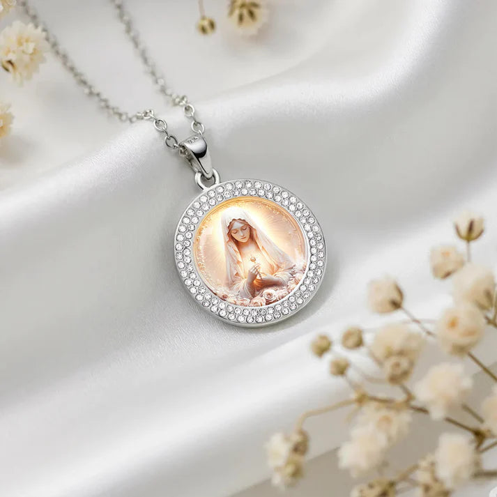 Shineful Virgin Mary Pendant Necklace Rose Of The Divine