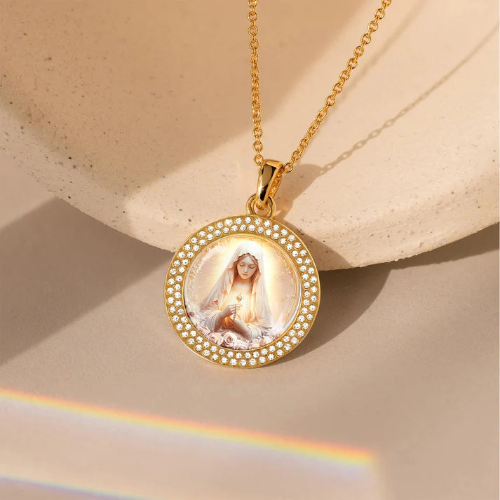 Shineful Virgin Mary Pendant Necklace Rose Of The Divine