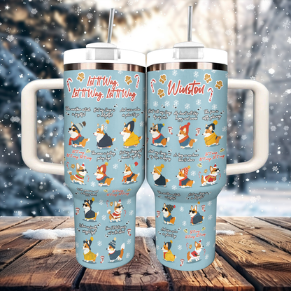 Shineful Personalized Tumbler Let It Wag Corgi Love
