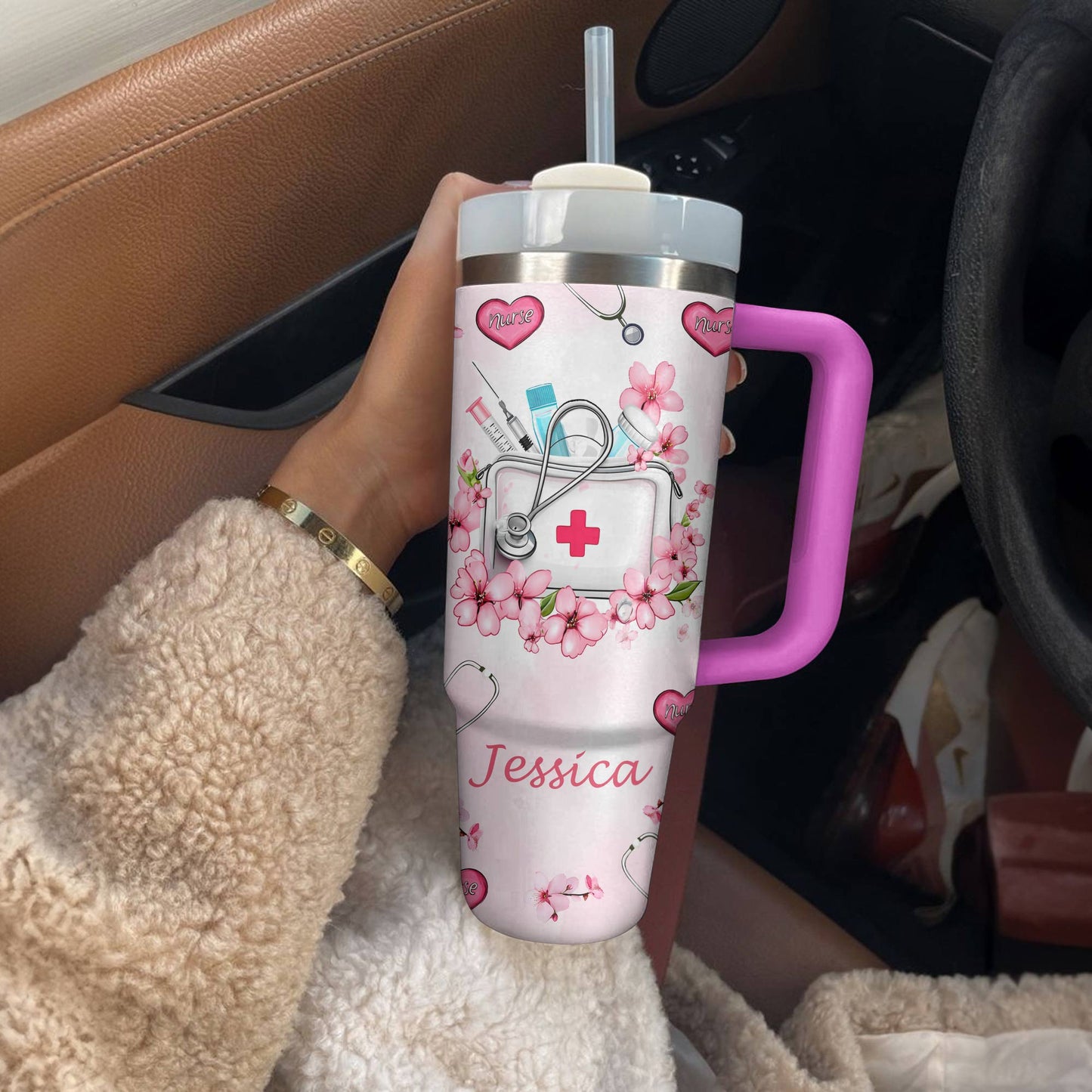 Shineful Tumbler Cherry Blossom Nurse Bag