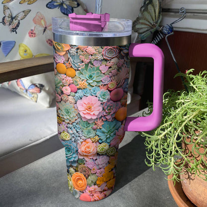 Shineful Tumbler Enchanting Succulent Garden