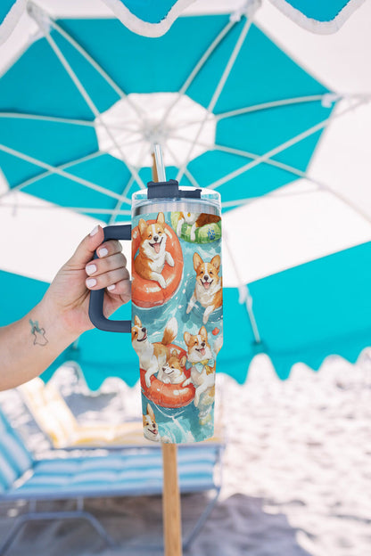 Shineful Tumbler Adorable Corgi Float