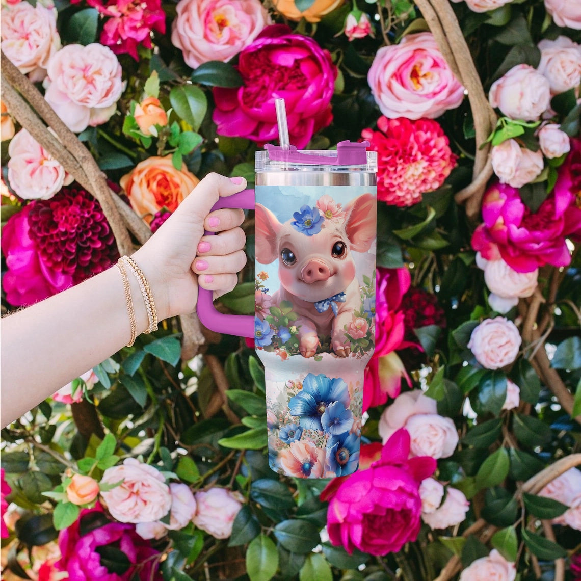 Shineful Tumbler Piglet Bluebell