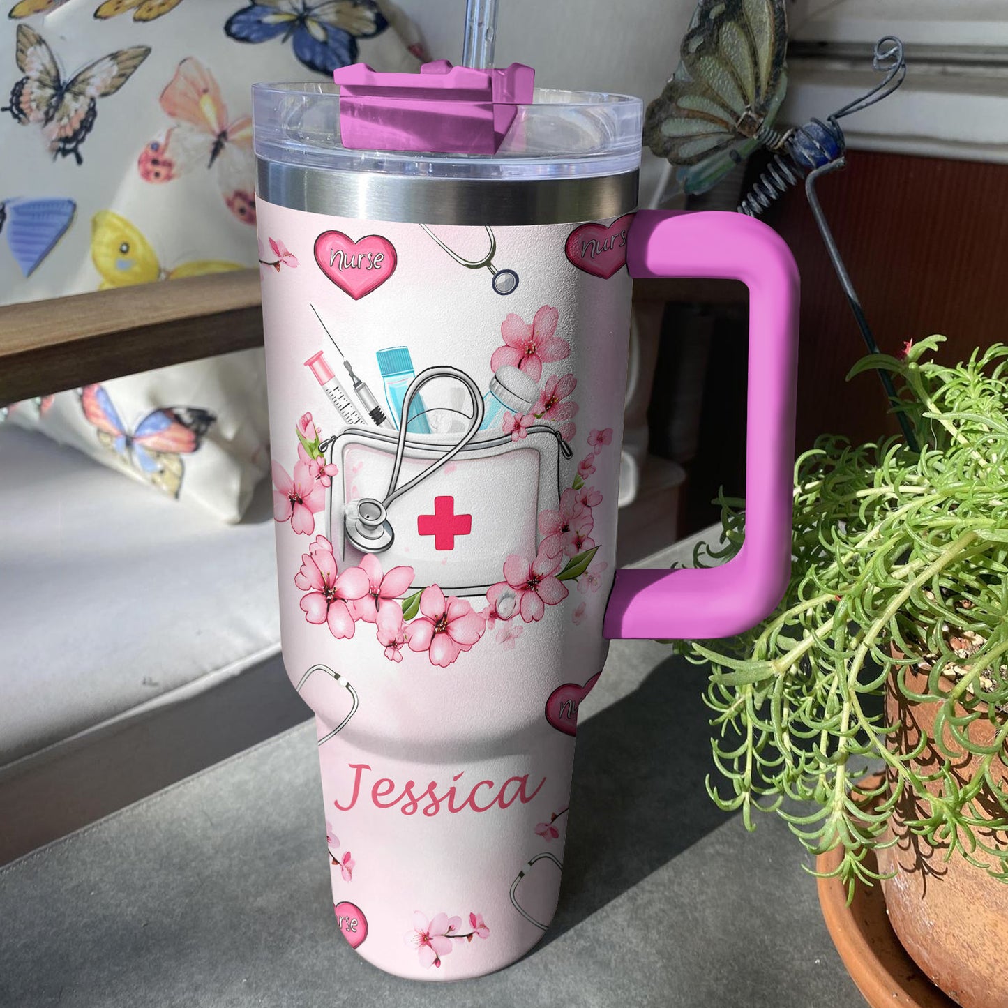 Shineful Tumbler Cherry Blossom Nurse Bag