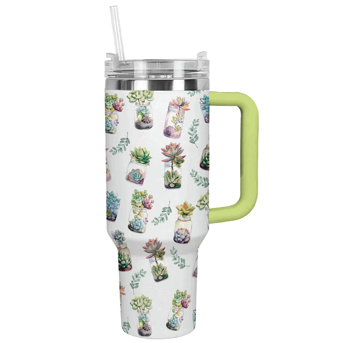 Shineful Tumbler Cute Succulents Pattern