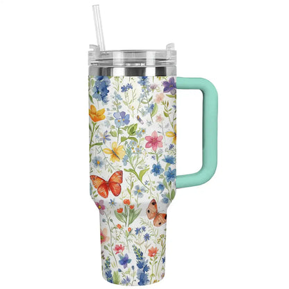 Shineful Tumbler Floral Butterflies