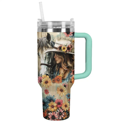 Shineful Tumbler Cowgirl With Horse Ver2