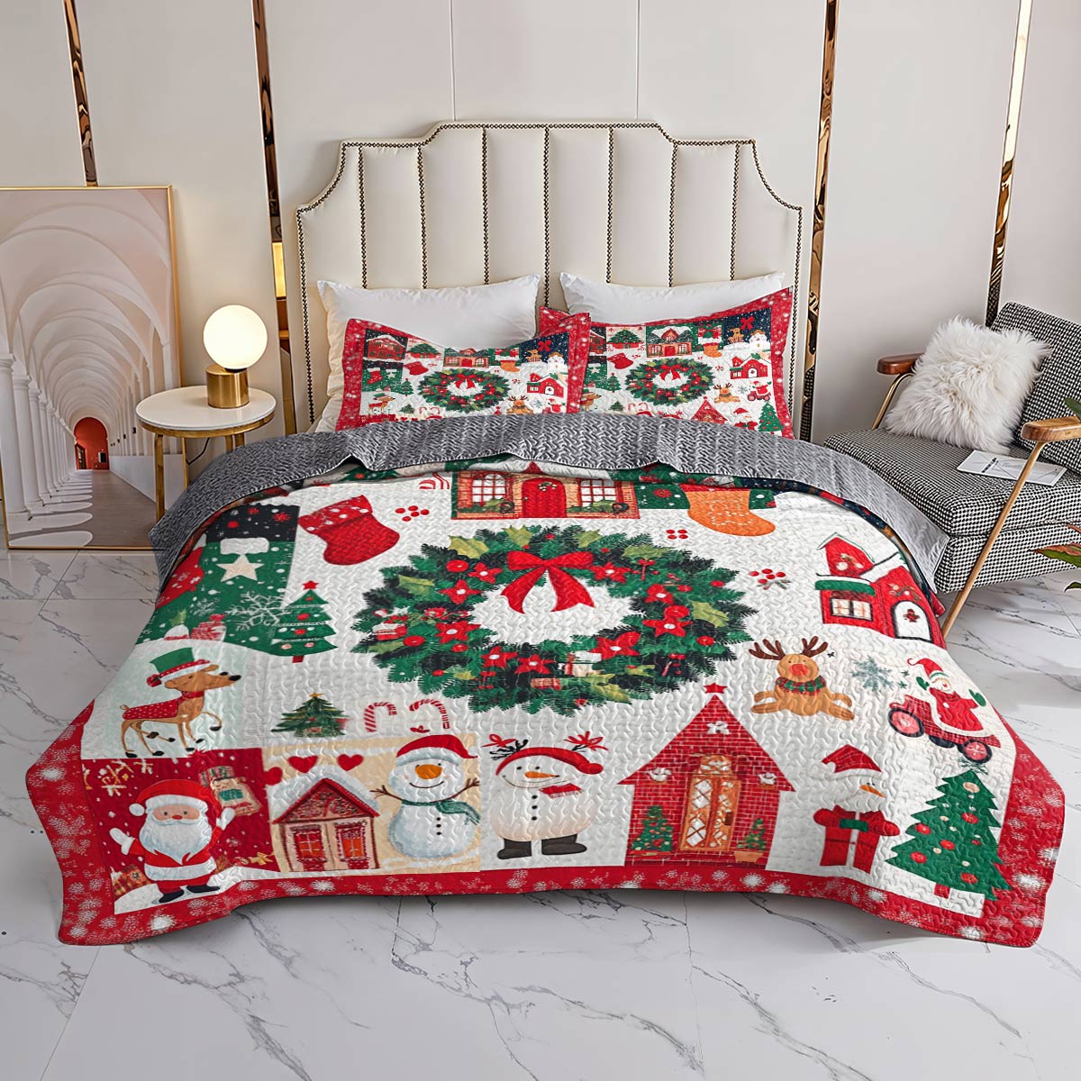 Shineful All Season Quilt 3-Piece Set Christmas Lovely