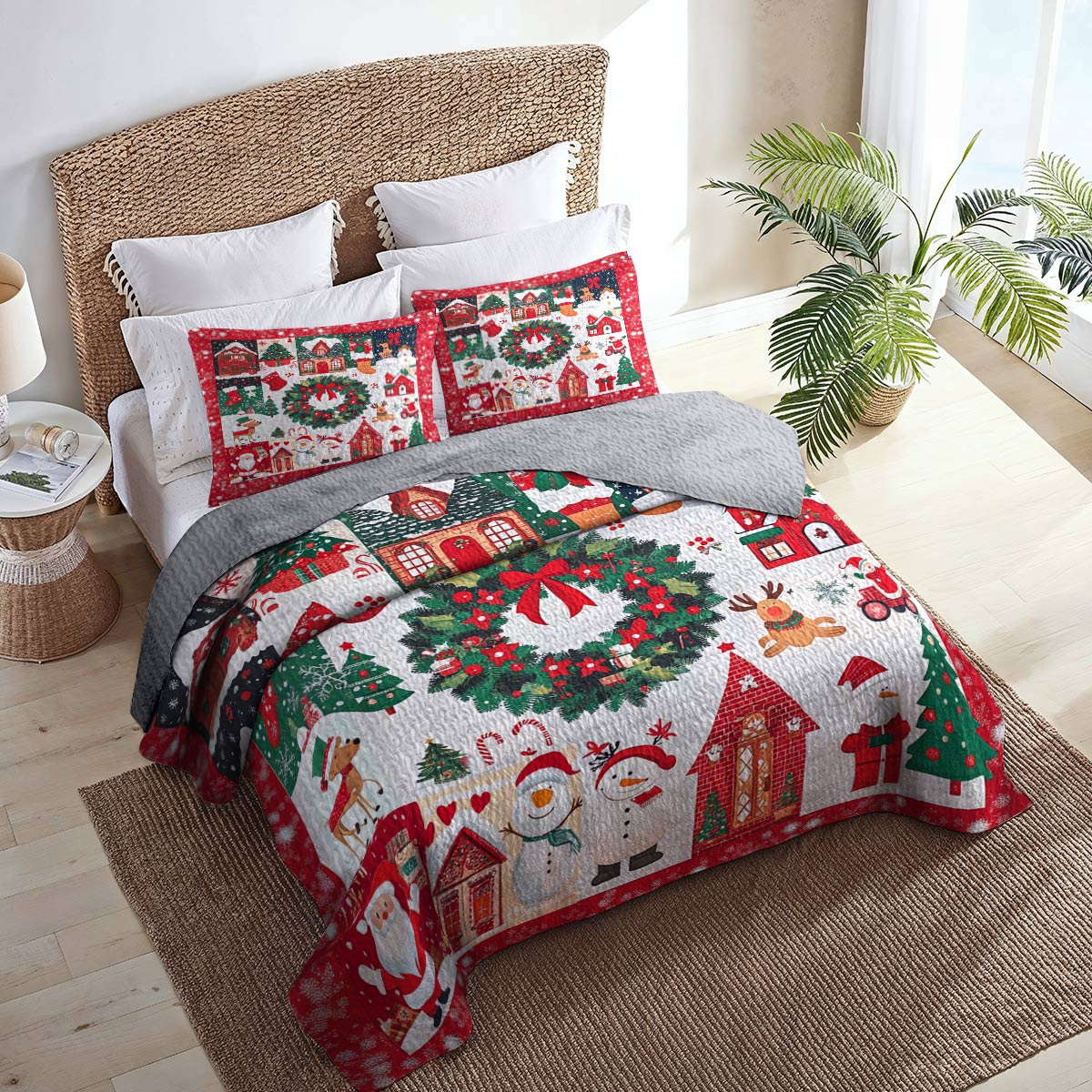 Shineful All Season Quilt 3-Piece Set Christmas Lovely