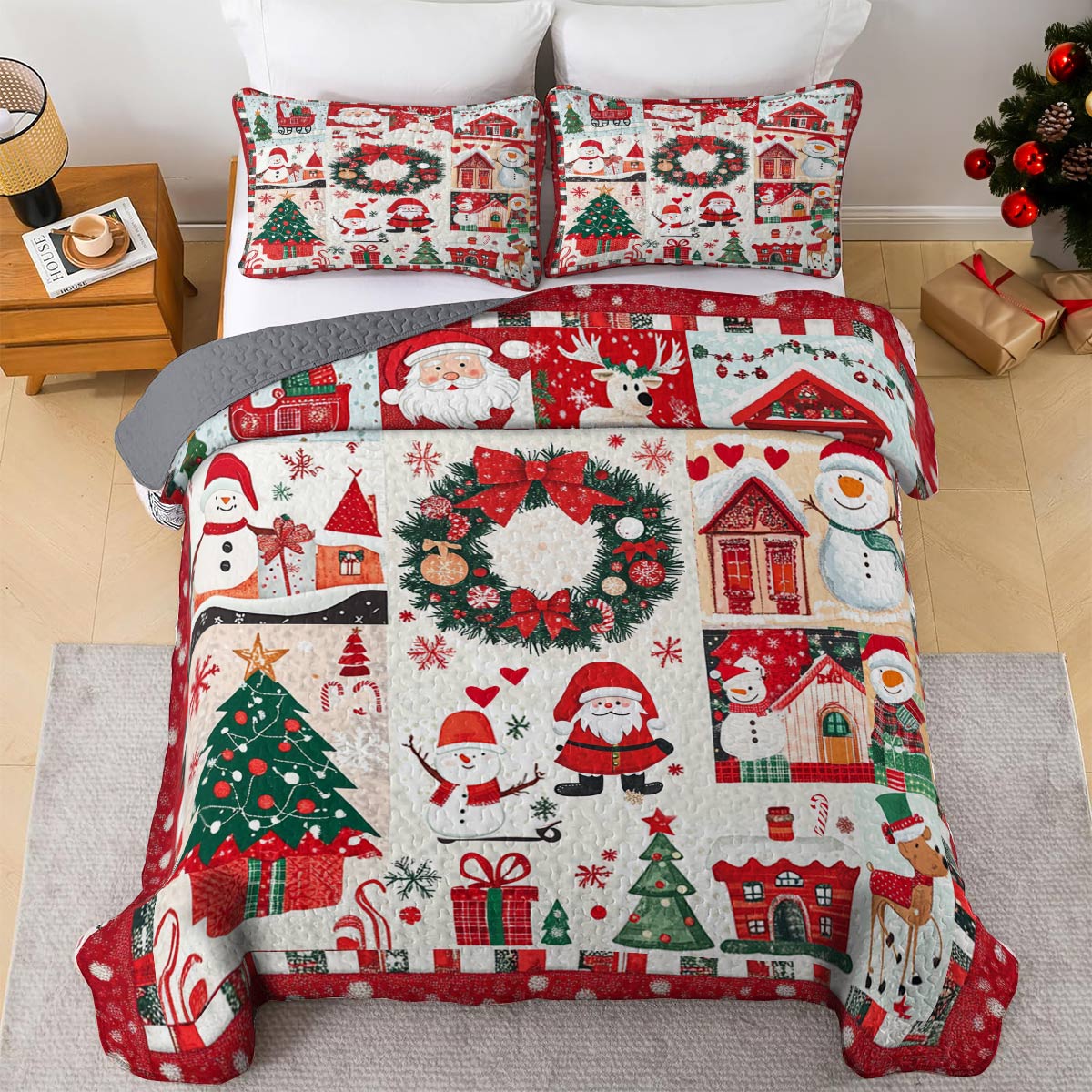Shineful All Season Quilt 3-Piece Set Sweet Christmas