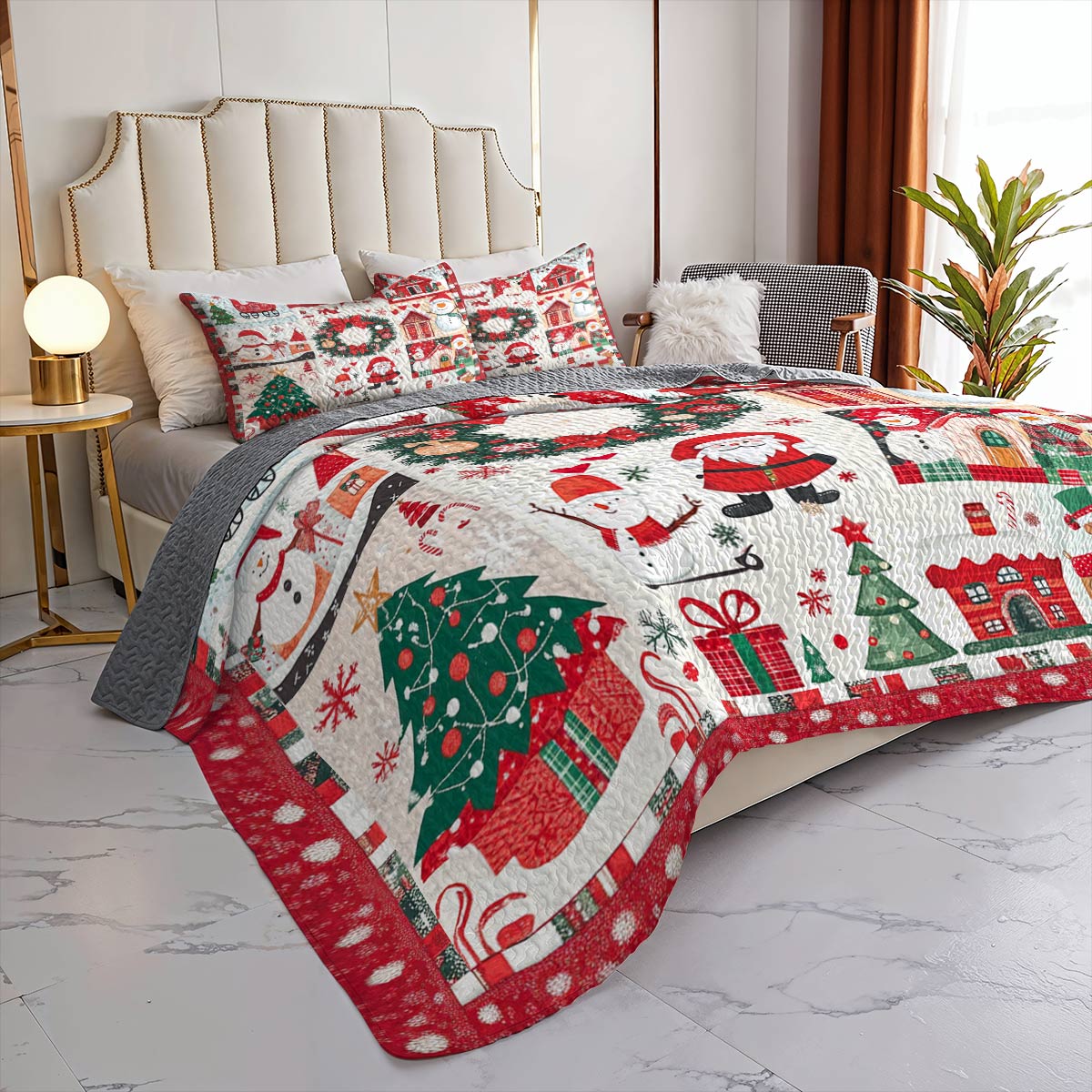 Shineful All Season Quilt 3-Piece Set Sweet Christmas
