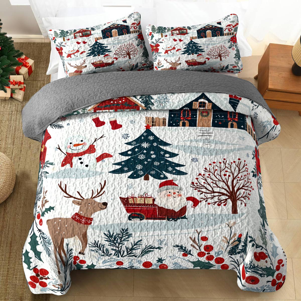 Shineful All Season Quilt 3-Piece Set Happy Day