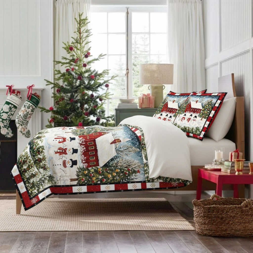 Shineful Quilt 3-Piece Set Country Christmas Charm