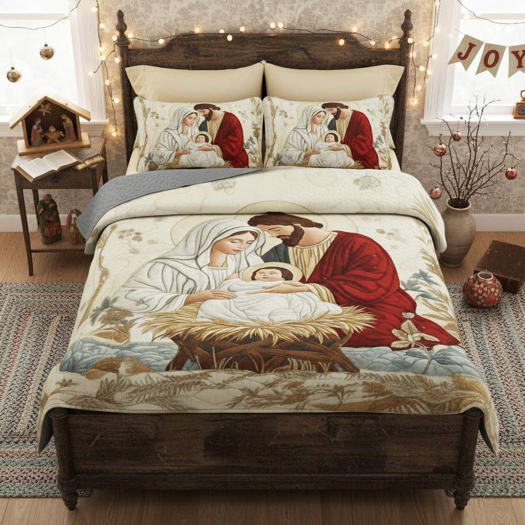 Shineful Quilt 3-Piece Set Nativity Blessing