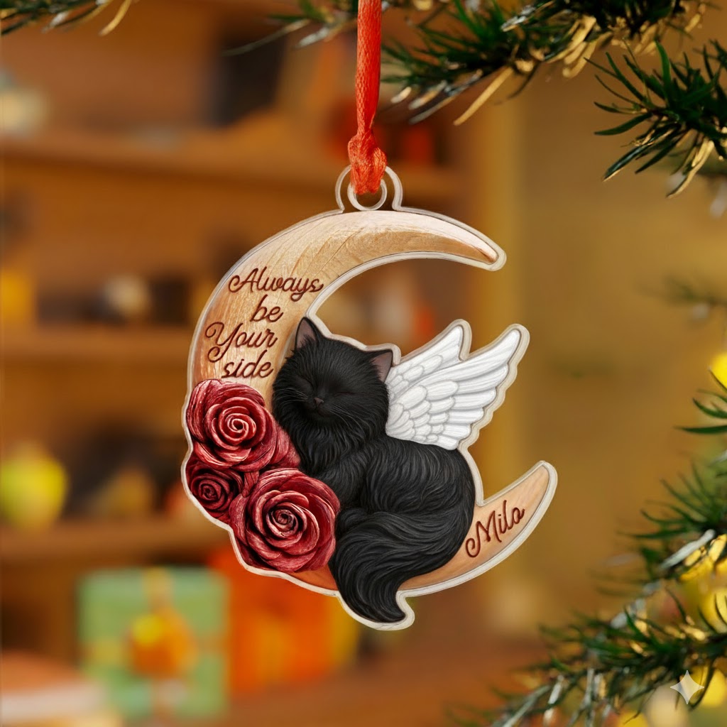Shineful 2D Acrylic Ornament Personalized Cat Moon Love