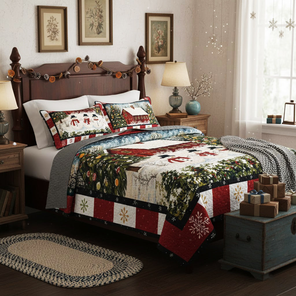 Shineful Quilt 3-Piece Set Country Christmas Charm