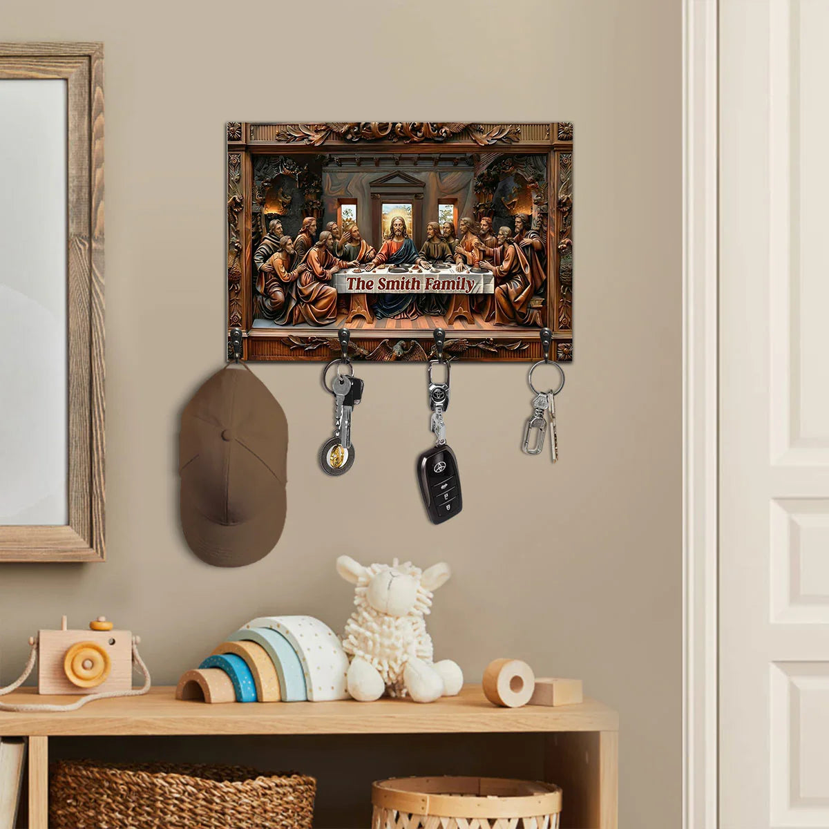 Shineful Key Holder The Last Supper Relief Personalized