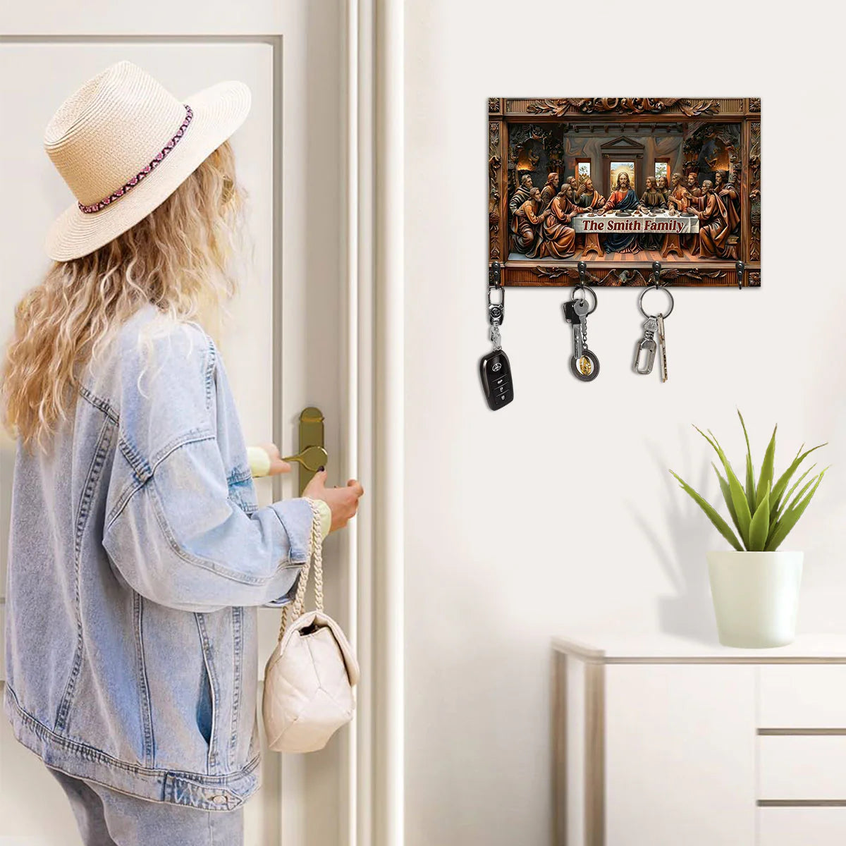 Shineful Key Holder The Last Supper Relief Personalized