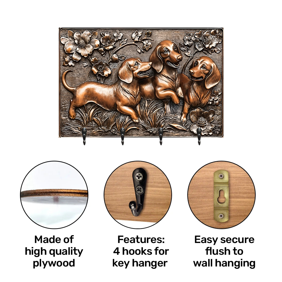 Shineful Key Holder Joyful Dachshund Delight