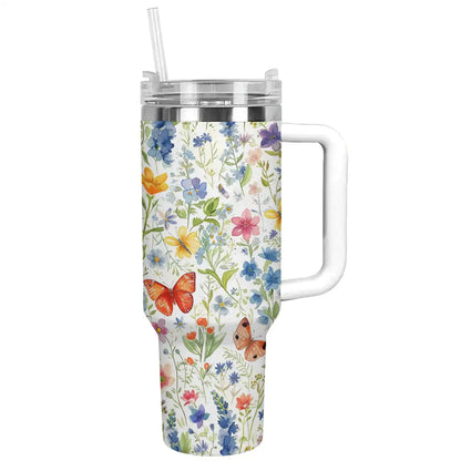Shineful Tumbler Floral Butterflies
