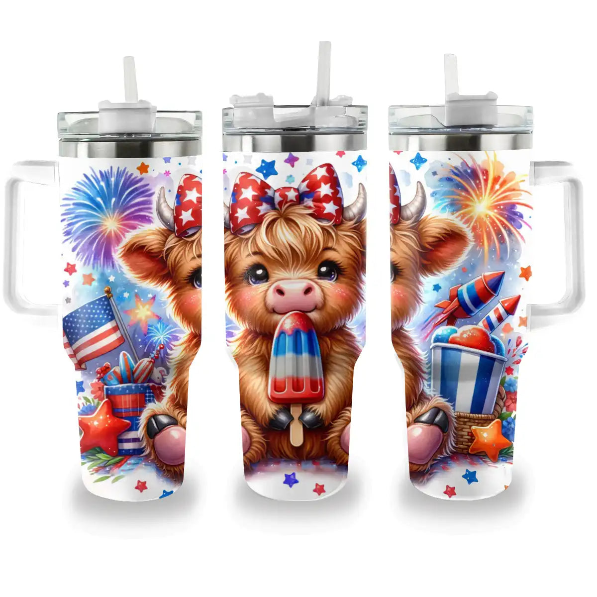 Shineful Tumbler Fourth of July Cow