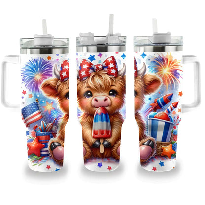 Shineful Tumbler Fourth of July Cow