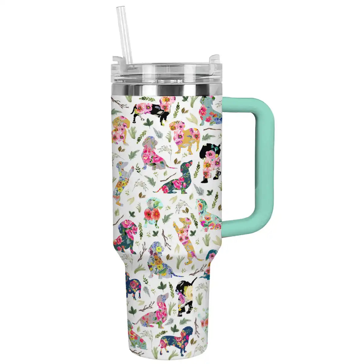 Shineful Tumbler Floral Dachshund
