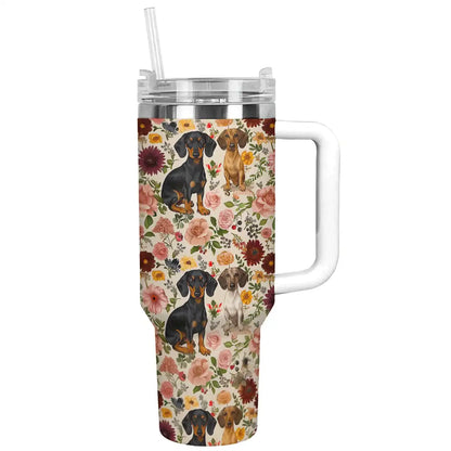 Shineful Tumbler Floral Dachshunds Ver5