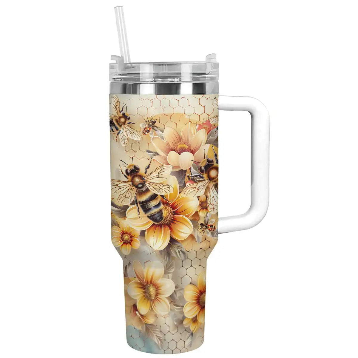 Shineful Tumbler Floral Bees Ver2