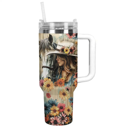 Shineful Tumbler Cowgirl With Horse Ver2