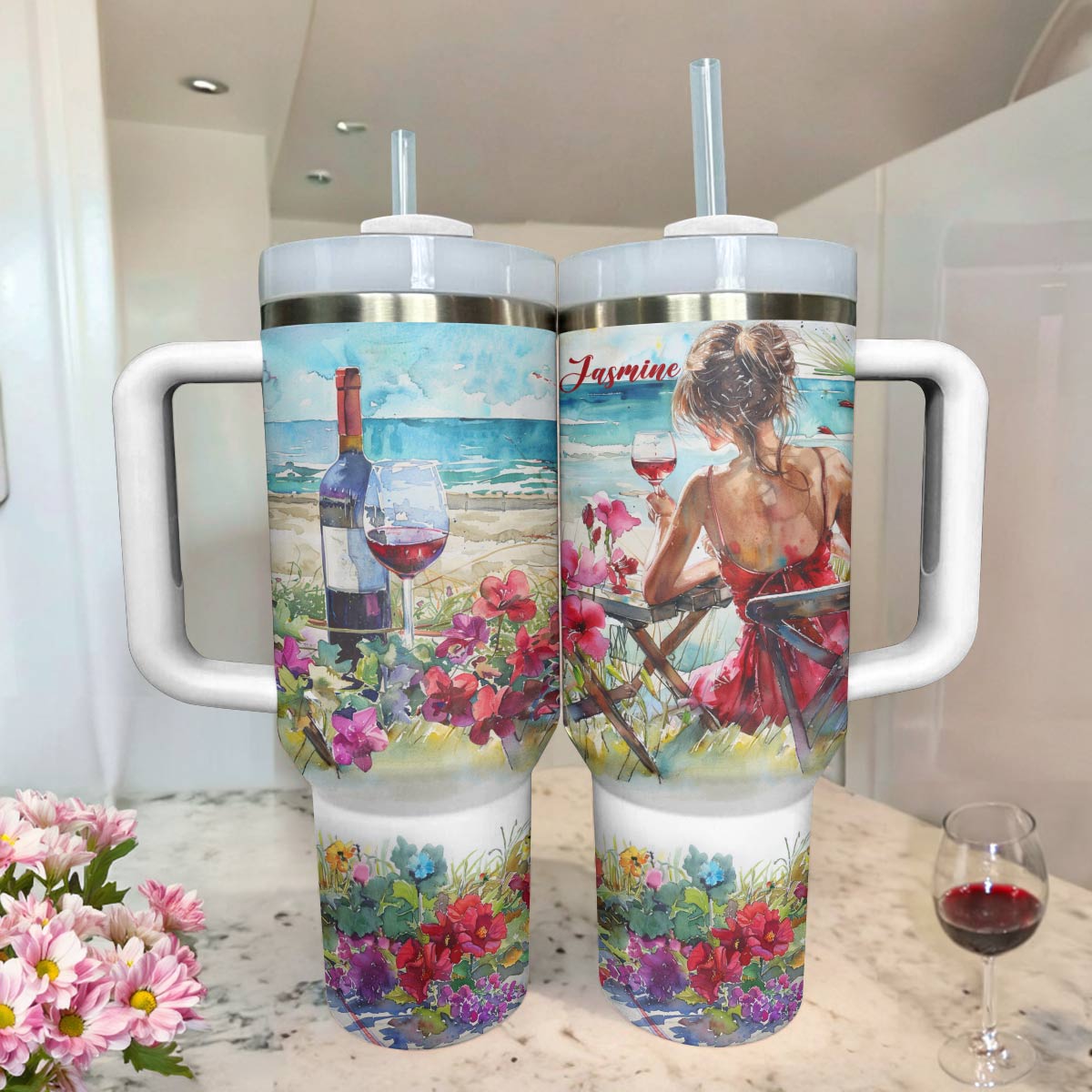 Shineful Personalized Tumbler Wine Lovely