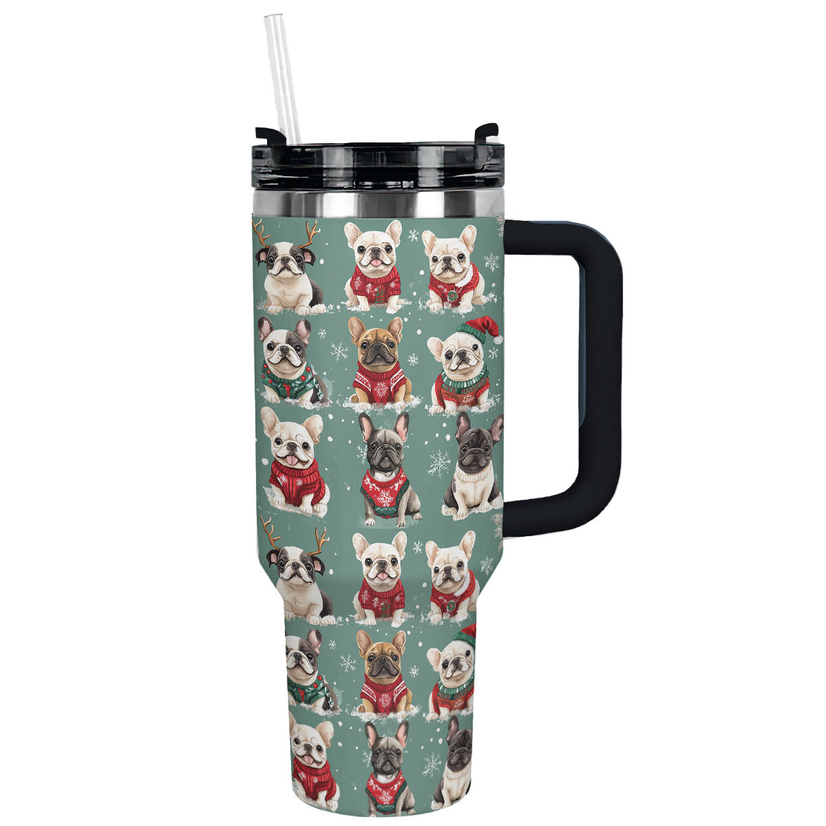 Shineful Tumbler French Bulldogs In Xmas Sweaters