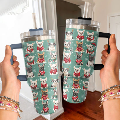 Shineful Tumbler French Bulldogs In Xmas Sweaters