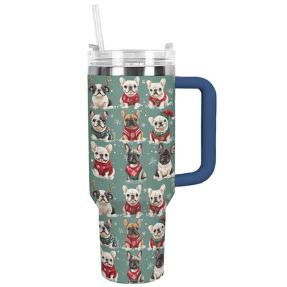 Shineful Tumbler French Bulldogs In Xmas Sweaters