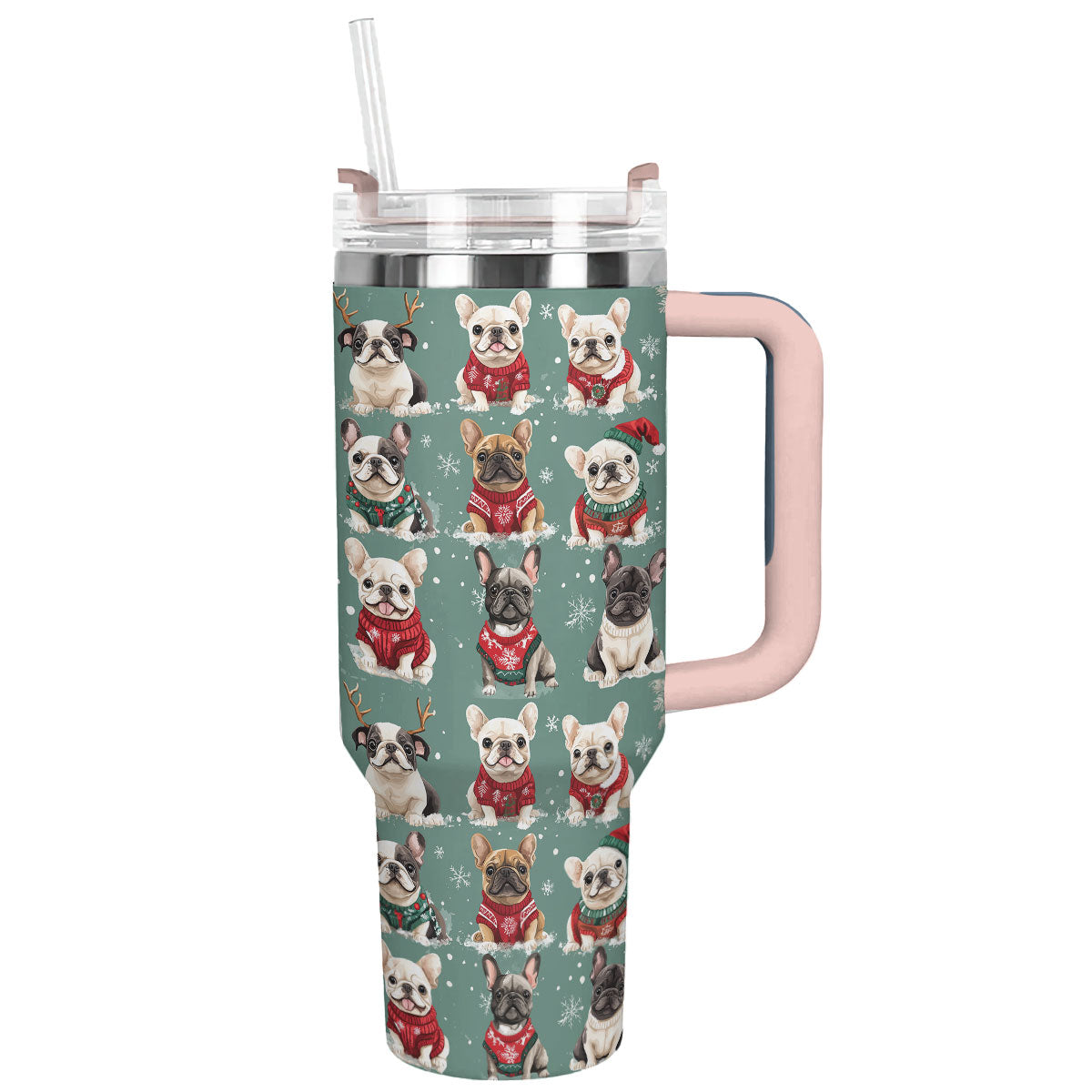 Shineful Tumbler French Bulldogs In Xmas Sweaters