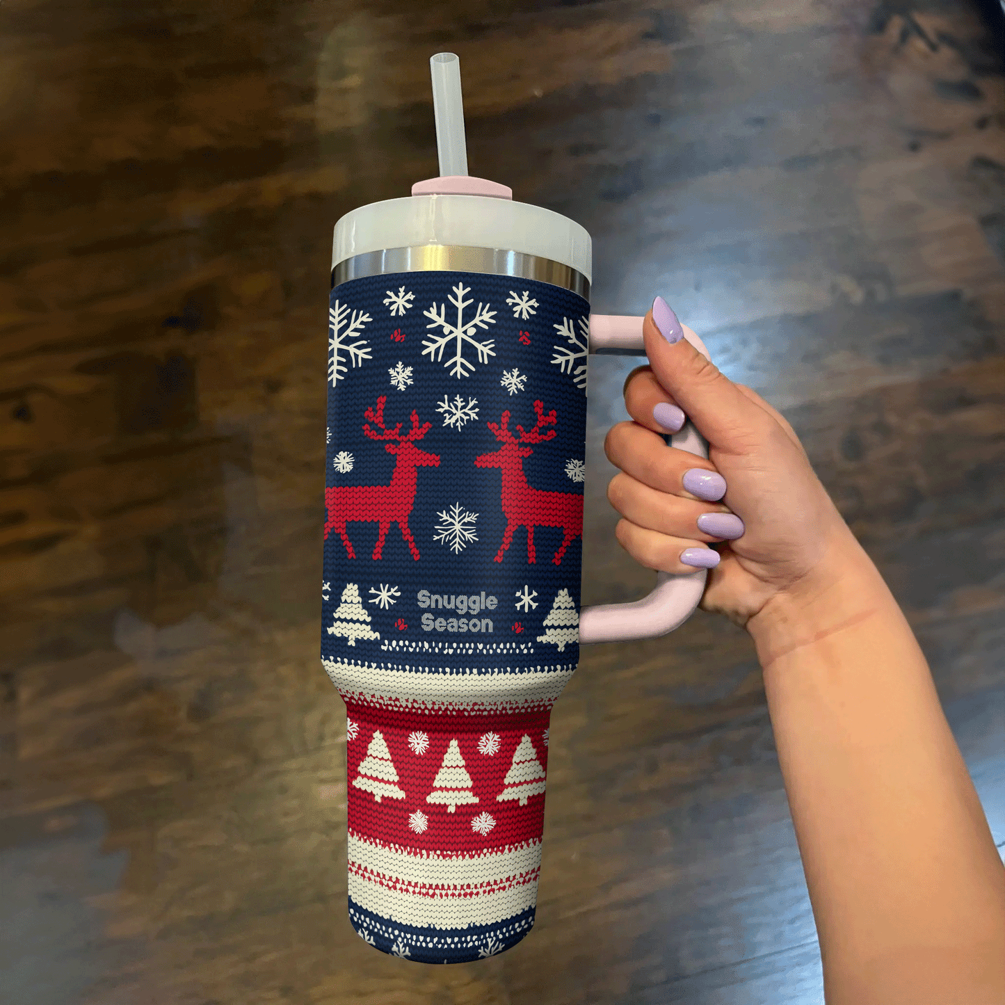 Shineful Tumbler Cozy Christmas Knit