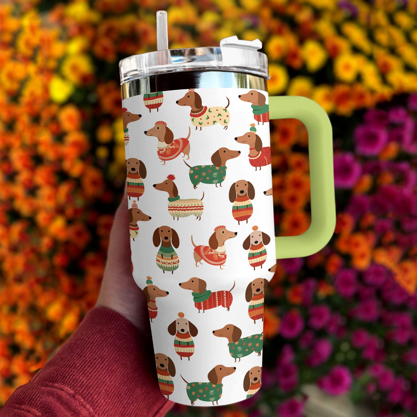 Shineful Tumbler Dachshund In Christmas Sweater