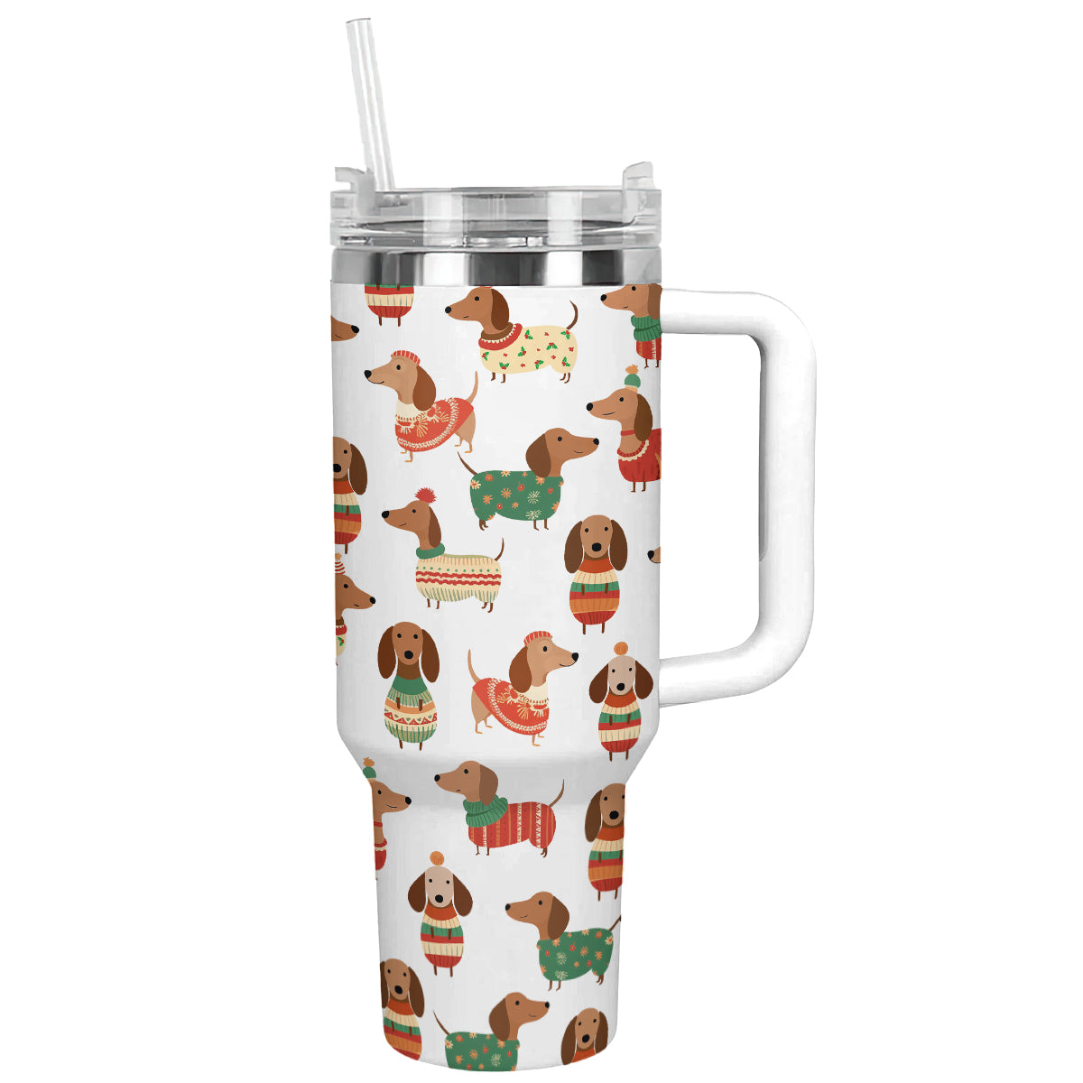 Shineful Tumbler Dachshund In Christmas Sweater